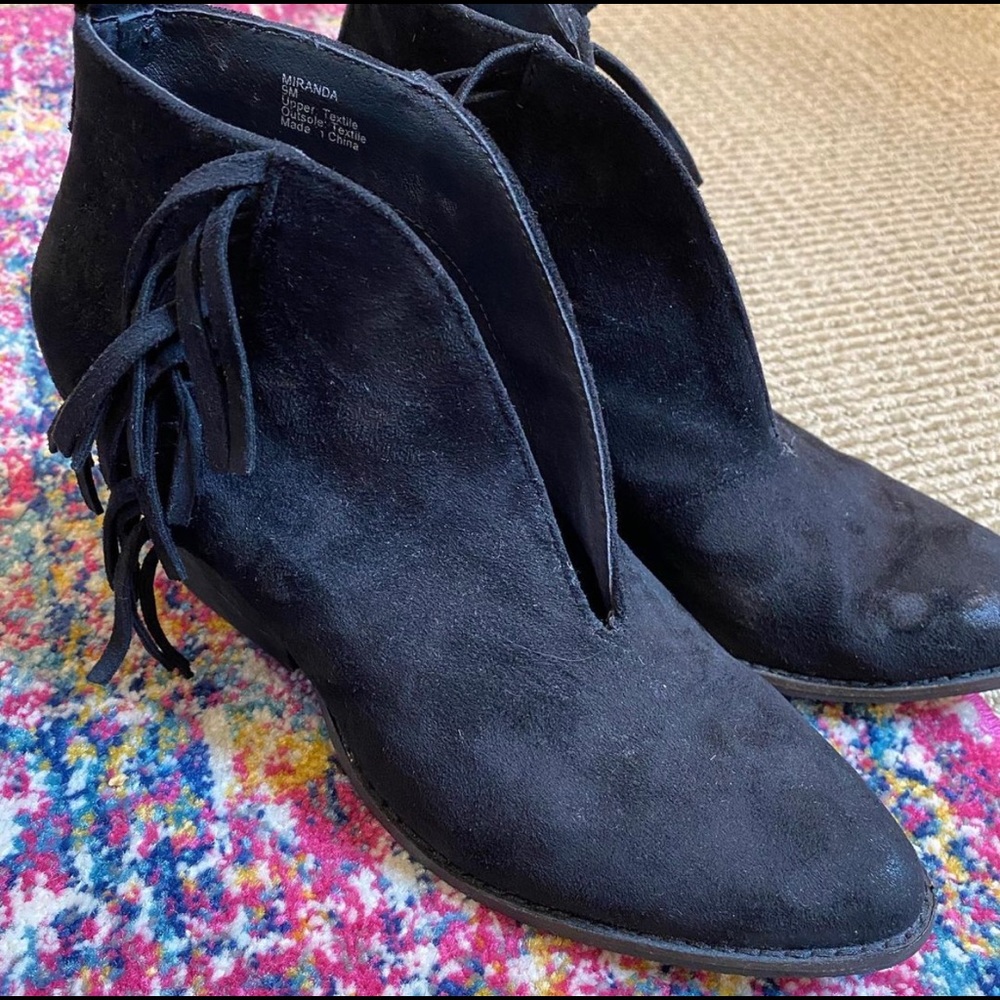 Matisse Suede Booties w/ Fringe